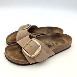 Birkenstock Madrid Big Buckle Nubuck Leather Sandals Sandcastle Size US W6/M4